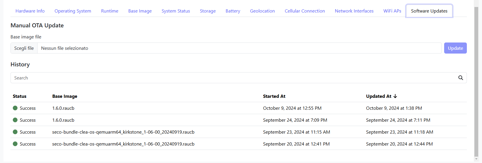 Clea Edgehog - single OTA update
