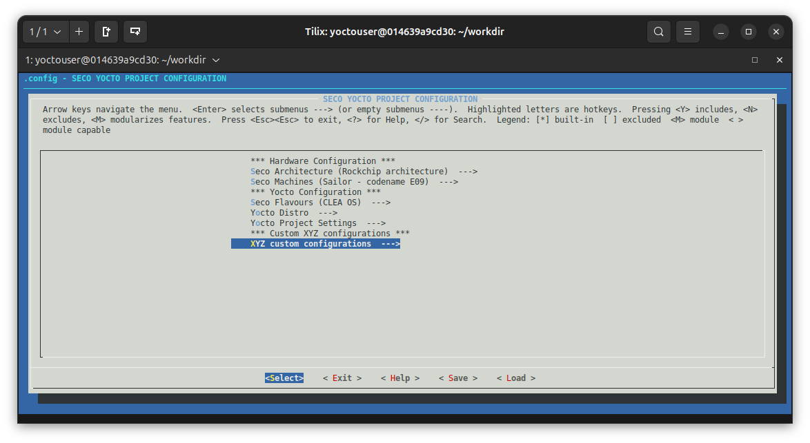 Menuconfig customized Yconfig landing page